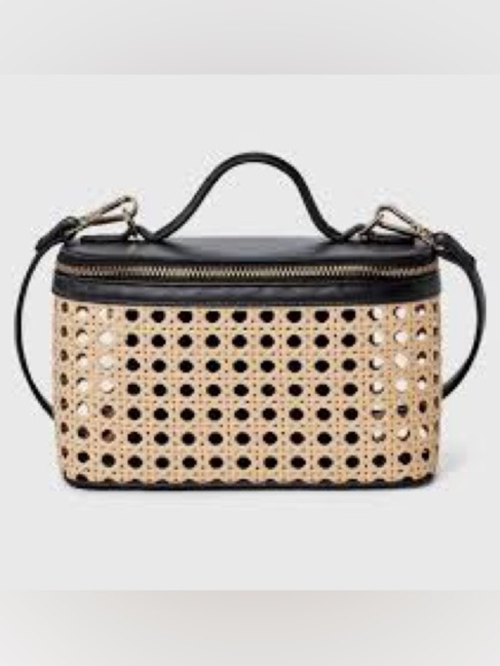 A New Day Cane Weave Vanity Crossbody Bag | Natural/Black | Target